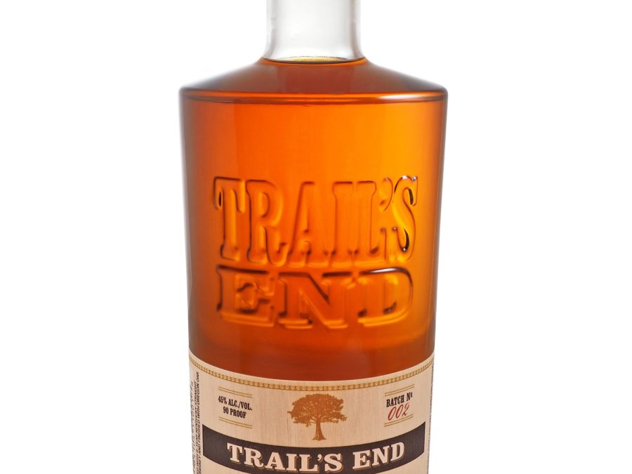 Trail's End Kentucky Straight Bourbon Whiskey bottle, finished with Oregon oak
