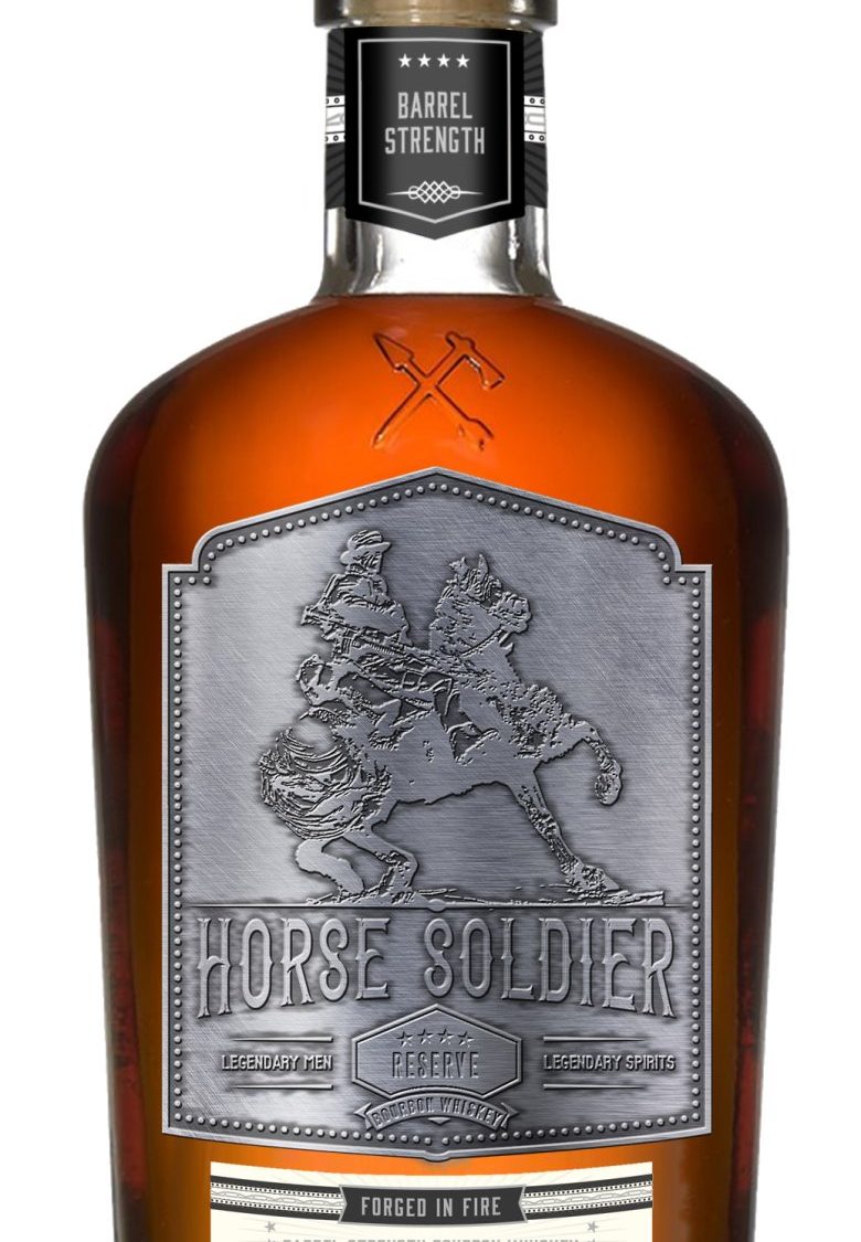 Horse Soldier barrel strength bourbon whiskey bottle